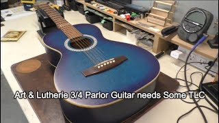 A 3/4 Parlor Guitar for a Young Girl needs a bit of work!