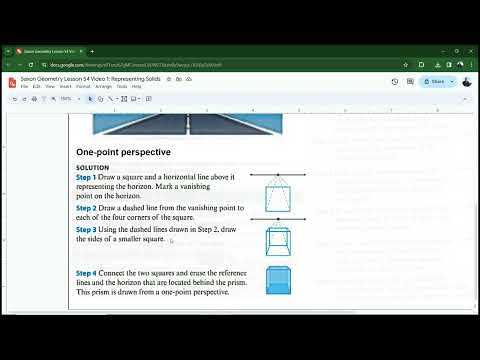 Saxon Geometry Lesson 54 Video 1: Representing Solids