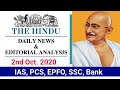 2 October 2020 The Hindu Newspaper Analysis Currentaffairs2020 Today S The Hindu News Analysis