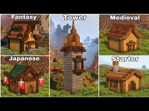 Minecraft: 5 Easy To Build Roof Designs Tutorial | 1.18 Roof Ideas