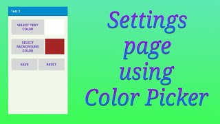 Download the video "Using color picker in settings to set text and background color"