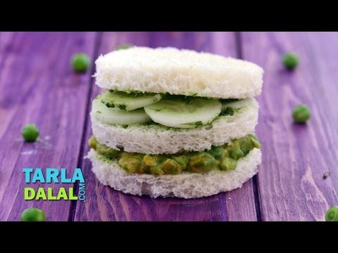 Green Pea and Cucumber Sandwich by Tarla Dalal