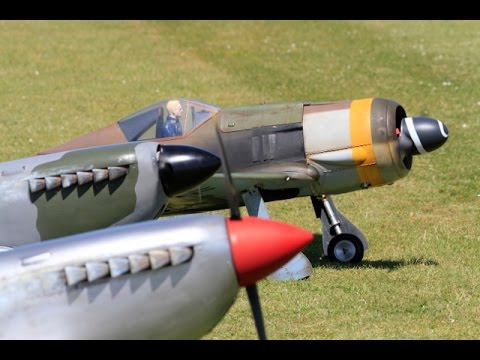 RC "LEGENDS FIGHTER GROUP" - 1/4 SCALE FW 190 + TWO MK9 SPITFIRES - NLMFC - 2015