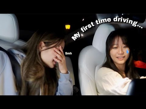 MY LITTLE SISTER TEACHES ME HOW TO DRIVE lol (first time driving)
