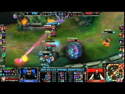 Fnatic Steeelback Lucian VS H2k Hjarnan Sivir Game 3 Highlights   2015 EU LCS Spring semifinal   You