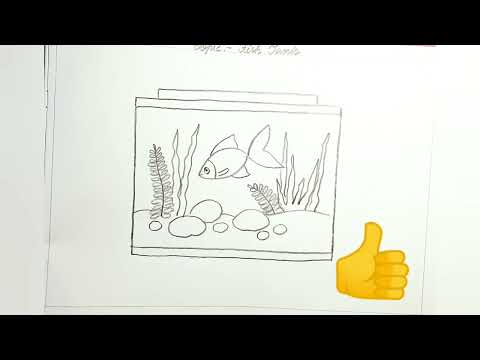 How to draw a fish tank | Easy and simple drawing |Easy Aquarium Drawing #art #drawing #kids