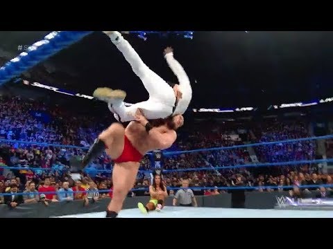 Lars Sullivan bulldozes over R Truth SmackDown LIVE, April 16, 2019