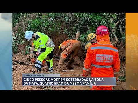 Chuva deixa rastro de destruição, com cinco mortos em Minas Gerais