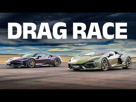 V12 Lamborghini Revuelto vs V8 Ferrari SF90 DRAG RACE!