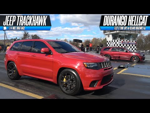 Trackhawk vs. Durango SRT Hellcat vs. Charger Scat Pack | 1/4 Mile Drag Race at Island Dragway