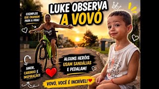 👶🏻🚴🏼‍♀️ Luke observa a avó andando de bicicleta 