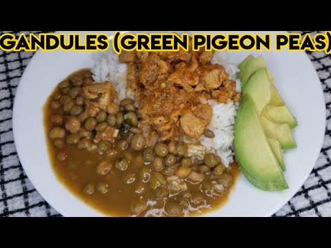Gandules Dominicanos | Gandules con coco | gandules guisados | Green pigeon peas | how to gandules