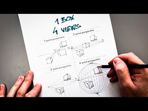 Perspective Drawing Explained: 1 Box in 4 Views (1- to 4-Point)