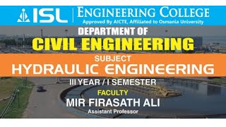LECTURE-23 HYDRAULIC ENGINEERING
