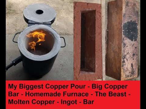 552oz/34+lbs - The Biggest Copper Bar, I've ever made - Large Copper Bar - Sand Cast- PetroBond