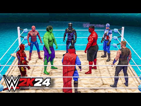I Put All Avengers in Water Battle Royale Match - WWE 2K24