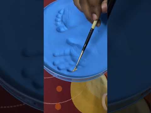 How to make foot and hand print using clay mould;impression #subscribe #supportme #baby #shorts