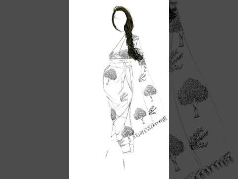saree draping illustration #procreate #art #steps #tutorial #digitalart #knowledge #style #look