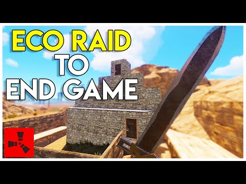ECO-RAID JACKPOT on a HUGE ROCK BASE to END GAME in 1 HOUR! - Rust