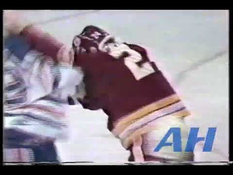 NHL Apr. 15, 1983 Don Jackson,EDM v Jim Peplinski,CGY Edmonton Oilers Calgary Flames