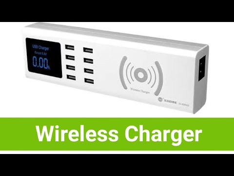 Sunshine SS-309 WD Smart Charger With Wireless Charger // 8 port usb charger