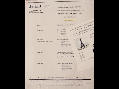 André Emelianoff, cello. Debussy Sonata