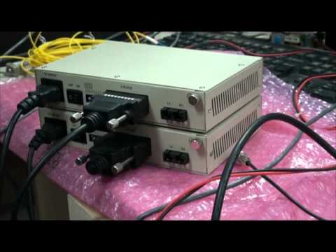 V35 over fiber converter / modem testing example
