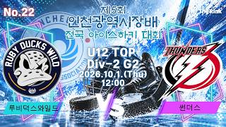 제5회 인천광역시장배 전국 아이스하키대회 | NO.23 | U12 TOP Div-2 2경기 | 루비덕스와일드 Vs 썬더스