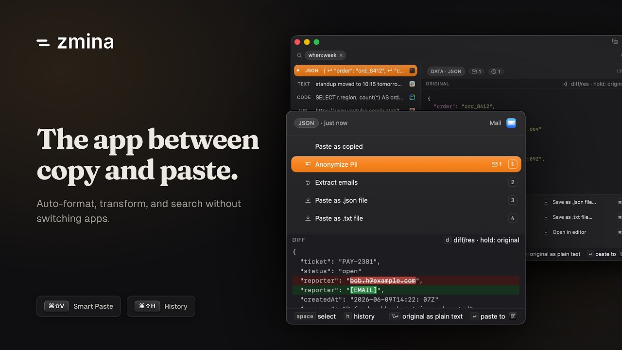 Zmina: The app between copy and paste (60s Demo)