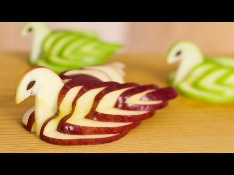 How to Make Apple Swan Garnish Video