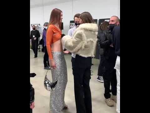 Gigi Hadid at backstage for Coperni fashion show in Paris #gigihadid