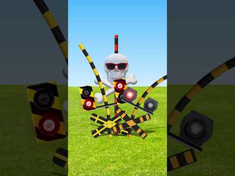 曲がりすぎる暴走踏切　#Shorts