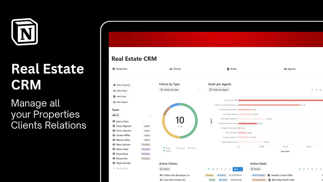 Notion Real Estate CRM Tour ( FREE Download )