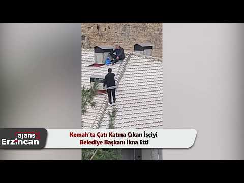 Kemah’ta Çatı Katına Çıkan İşçiyi Belediye Başkanı İkna Etti