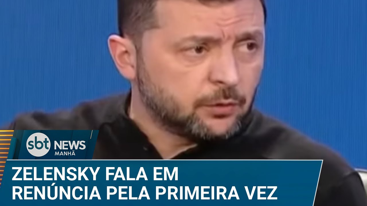 Presidente da Ucrânia fala em renúncia pela 1ª vez desde início da guerra | #SBTNews (24/02/25)