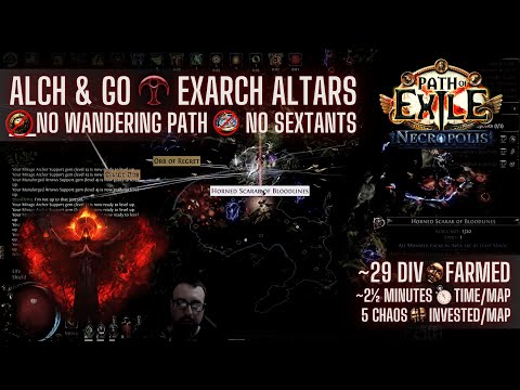 [PoE 3.24] 100 MAPS - Alch & Go Exarch Altars w/ Heist - Prep & Results (5-7+ div per hour)