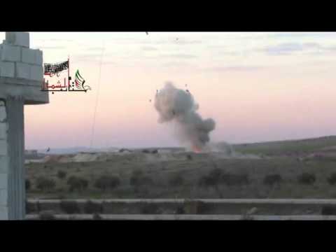 استهداف حاجز كتيبة الدبابات في محيط بلدة مورك في ريف حماة بواسطة مدفع جهنم من قبل كتائب أحرار الشمال