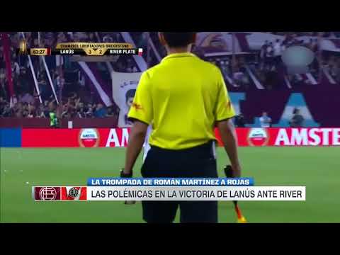El golpe de Román Martinez a Rojas previo al tercer gol de Lanus