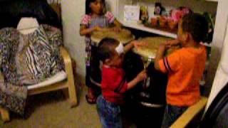 kids playing congas