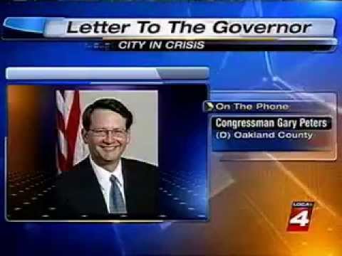 Rep. Gary Peters on WDIV discussing the importance of Detroit not having an Emergency Manager