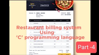 'C' programing project Part -4| Restaurant Project using c programing | 'C' programing for beginners