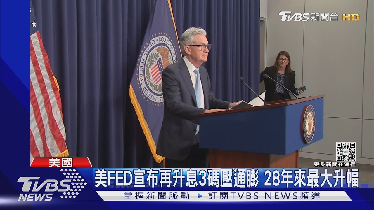 美FED積極轉鷹宣布升3碼壓通膨 創28年最大升幅