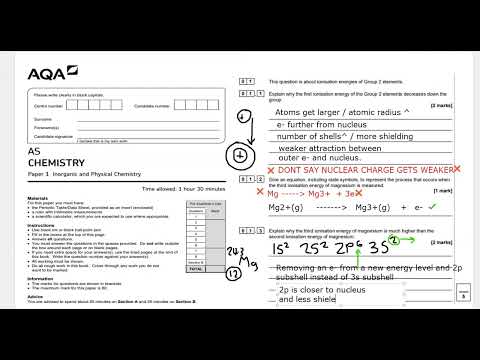 AS-Level Chemistry paper 1 2022 AQA Walk through