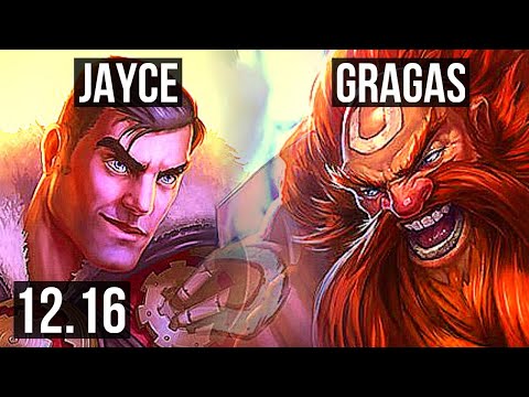 JAYCE vs GRAGAS (TOP) | 8/0/5, 1.4M mastery, 500+ games, Legendary | KR Master | 12.16