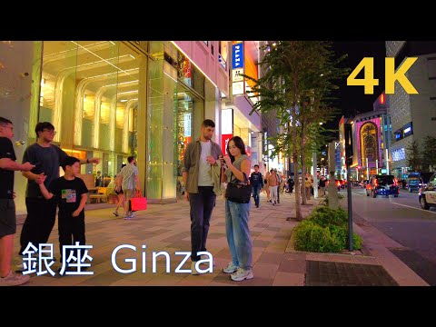 【4k】日比谷から銀座を散歩👑Tokyo night walk-Ginza