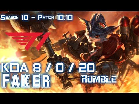 T1 Faker RUMBLE vs QIYANA Mid - Patch 10.10 KR Ranked