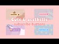 Cute & aesthetic subscribe buttons green screen 🌷✨ (No credits needed)