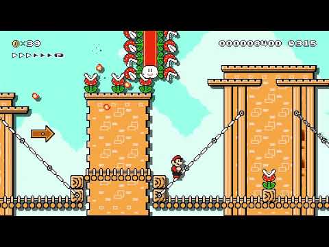 天空の花のお城/Flower Fortress [Flower Castle in The Sky] by あかのこ [Akanoko]🍄Super Mario Maker 2 Switch #bxe