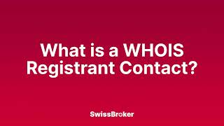 What is the meaning of a WHOIS Registrant Contact? [Audio Explainer]