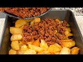 Just add ground beef to the potatoes! Simple dinner recipe!